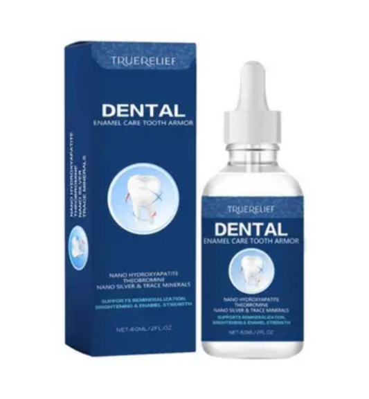 Líquido Truerelife para la curación de caries dentales.